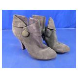 Gray Suede Ankle Boots