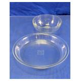 Pyrex Clear Glass Pie Plate and Bowl Set