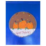 Give Thanks Pumpkin Wall Hanging Decor