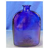 Cobalt Blue Embossed Flask