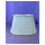 Oval Blue Fabric Lamp Shade with Spider Fitter