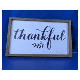 Framed Wood "Thankful" Rustic Farmhouse Wall Sign