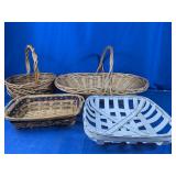 Assorted Woven Wood & Wicker Baskets