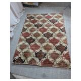 Vintage Damask Area Rug w/ Floral Medallion