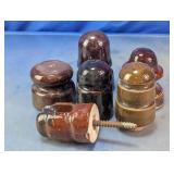 Brown Ceramic Electrical Insulator Set