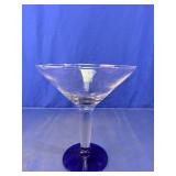 Cobalt Blue Stem Martini Glass