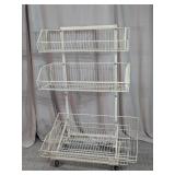 3-Tier Rolling Wire Display Rack Cart
