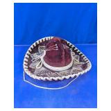 Pigalle Maroon Velvet Mexican Mariachi Sombrero