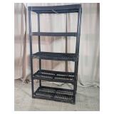 5-Tier Heavy Duty Black Plastic Shelving Unit