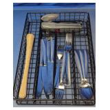 Assorted Kitchen Flatware, Utensil & Caddy Lot
