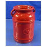 Red Embossed Chicken Motif Crock Jar