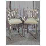 Metal Arm Barstools w/ Padded Seats Duo