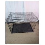 Folding Wire Metal Dog Crate with Plastic Tray
