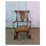 Vtg Bentwood Rocking Chair with Caned Seat