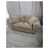H.M. Richards Beige Suede Loveseat