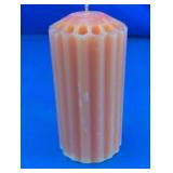 Vtg Fluted Orange Pillar Candle