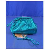 Steve Madden Metallic Teal Ruched Handbag