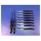 Assorted Black Handle Table Knives & Forks Set