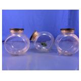 Clear Glass Penny Jars w/ Lids Trio