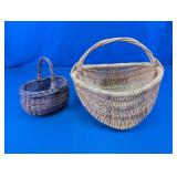 Woven Wicker Storage Baskets w/ Handles Duo