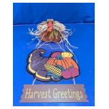 Harvest Greetings Sign & Tabletop Pumpkin