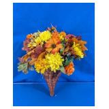 Autumn Artificial Flower Wall Basket Arrangement