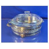 Vtg Pyrex Silver-Plated Casserole Dish Set