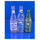Vtg Soda Bottles Mission, Sun Crest & Sprite