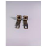 Textured Gold Tone Cufflinks with Brown Stones