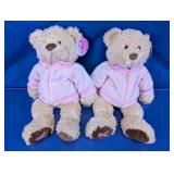 Breast Cancer Awareness Plush Teddy Bears Duo