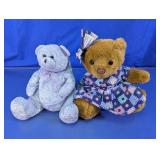 Vintage Plush Teddy Bears w/ Outfits Duo