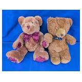 Vintage Plush Brown Teddy Bears Duo