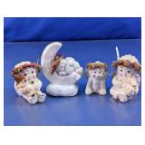 Ceramic Cherub Angel Figurine Set