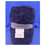 Threshold Fuzzy Throw Blanket Navy