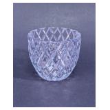 Cut Glass Diamond Pattern Votive Candle Holder