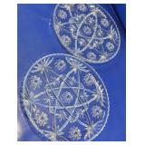 Vtg. Cut Crystal Starburst Serving Platters Duo
