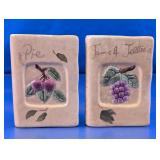 Glass Recipe Book Salt & Pepper Shakers Set