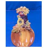 Autumn Harvest Pumpkin Glass Plate