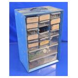 Vtg Metal Small Parts Organizer Cabinet