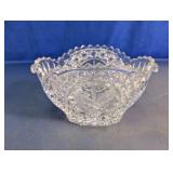 Pressed Glass Bird Motif Bowl
