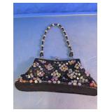 Black Beaded & Sequined Small Purse