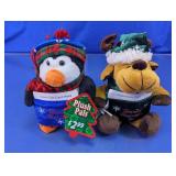 Penguin & Reindeer Plush with Gift Card Holders
