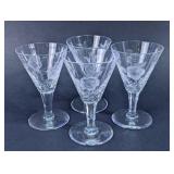 Floral Etched Glass Wine Glasses Set