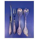 Leaf Pattern Stainless Serving Utensil Set