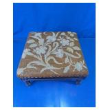 Vintage Tapestry Floral Footstool Accent Ottoman
