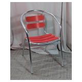 Red Strap Aluminum Patio Chair