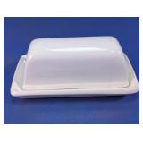 White Glass Covered Butter Dish