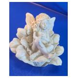 Fairy Angel Resting in Flower Resin Figurine