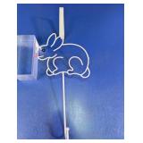 White Bunny Silhouette Wall Hook
