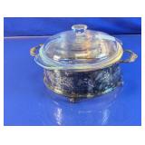 Fire-King Silver-Plated Casserole Dish Set